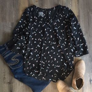 Maurice’s blouse top with geometric shapes